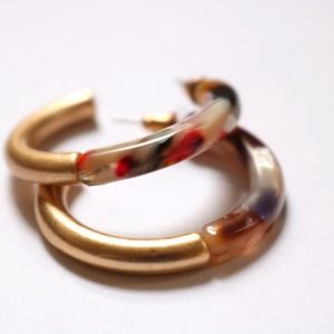 Resin & Brass C-Hoop Earrings